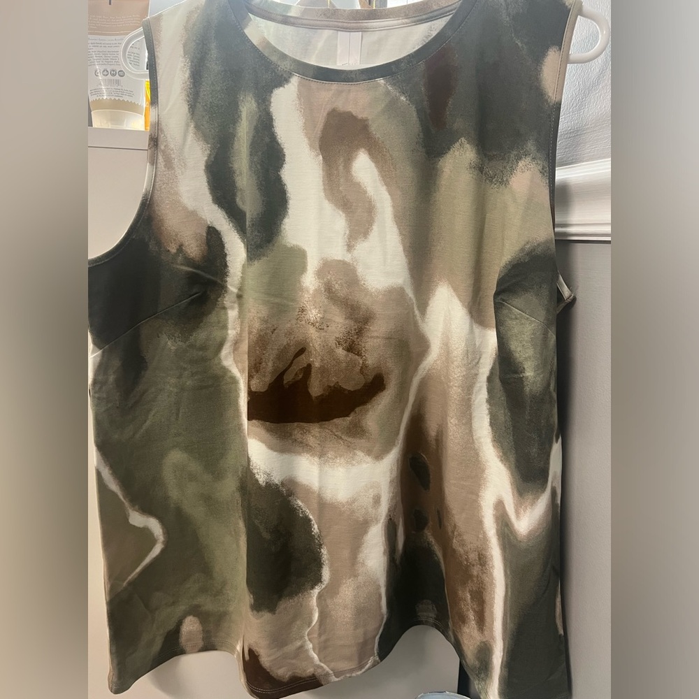 Marlawynne jersey sleeveless top like new ombré tie dye print tank xl